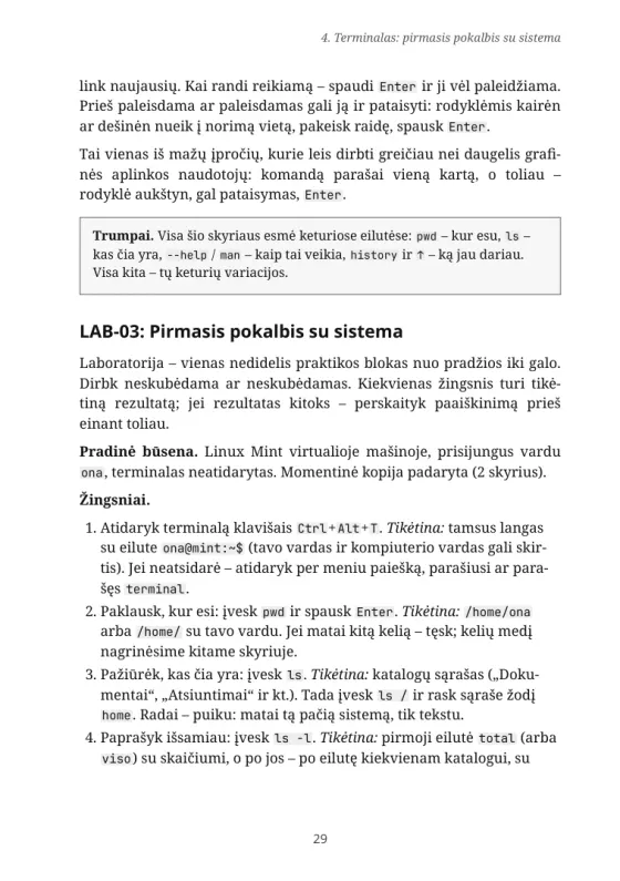 Ištraukos puslapis: laboratorija