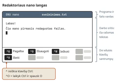 Teksto redaktorius nano